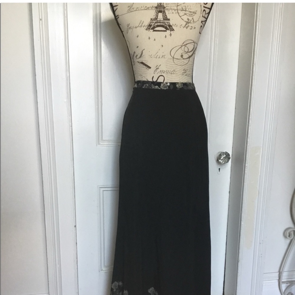 Free People Black and Gold Maxi Skirt - Picture 4 of 6